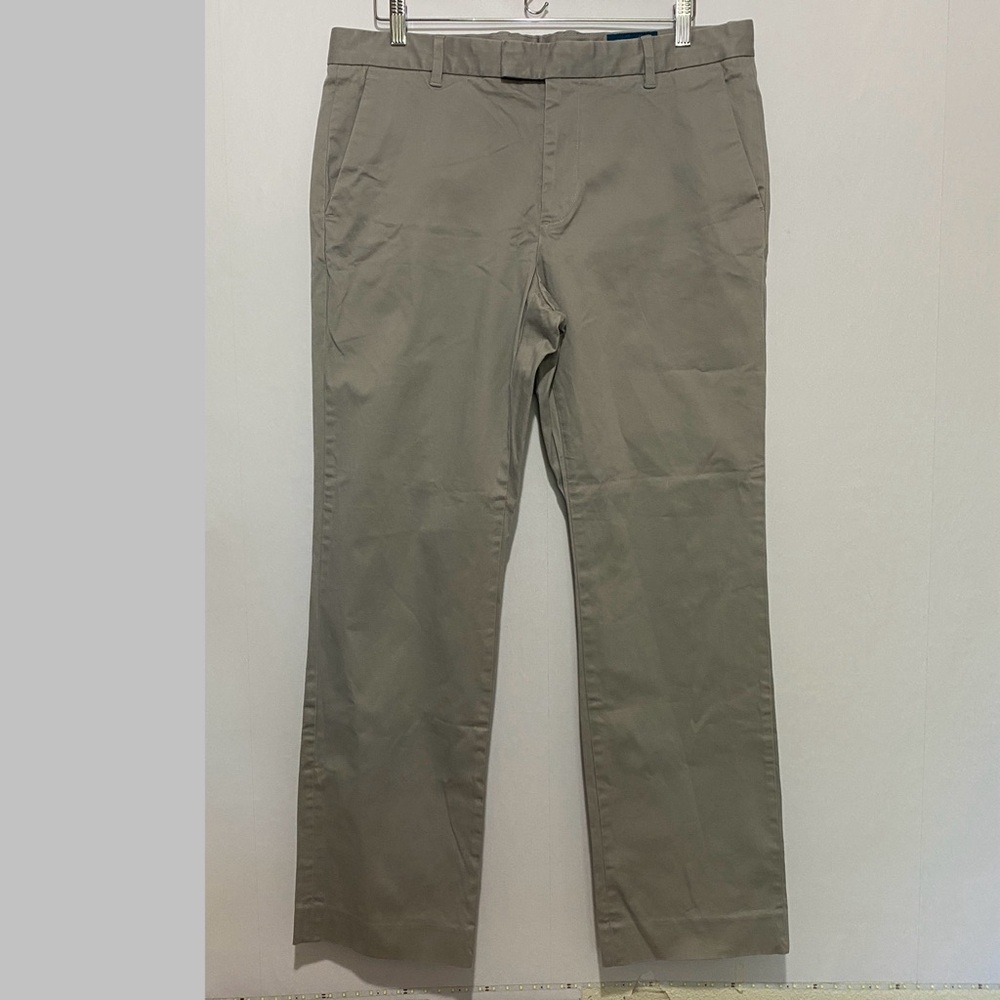 Fairlane Men’s Straight Fit Gray Chino Pants 36x32‎ Cotton Stretch Casual Work